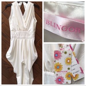 Blingor white sleeveless jumpsuit xl nwot